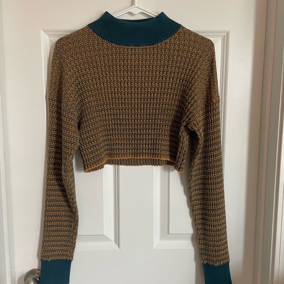 Victor Glemaud Sweaters - Victor Glemaud Mock Neck Cropped Knit Sweater